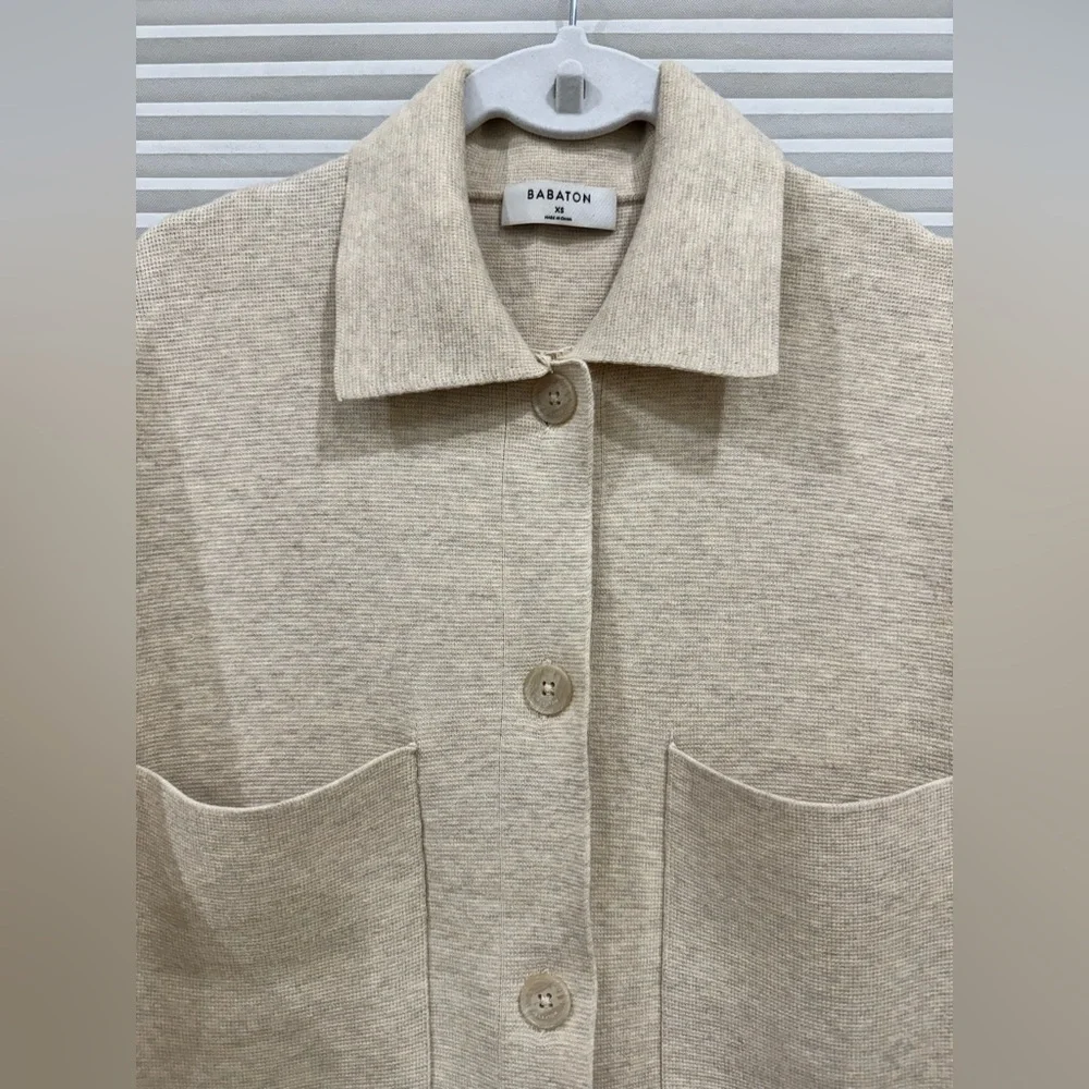Aritzia The Group by Babaton Society Shirt Jacket Heather Oatmeal XS